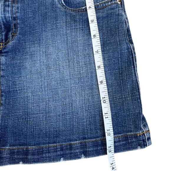 Tommy Hilfiger Vtg Y2K Denim Mini Skirt Floral Printed Stone Washed Coconut girl - Picture 12 of 16